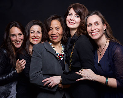 Founding members of World Without Exploitation:  Lauren Hersh, Sonia Ossorio, Taina Bien-Aime,  Anne K. Ream, and Rachel Foster  | photo: Lynn Savarese